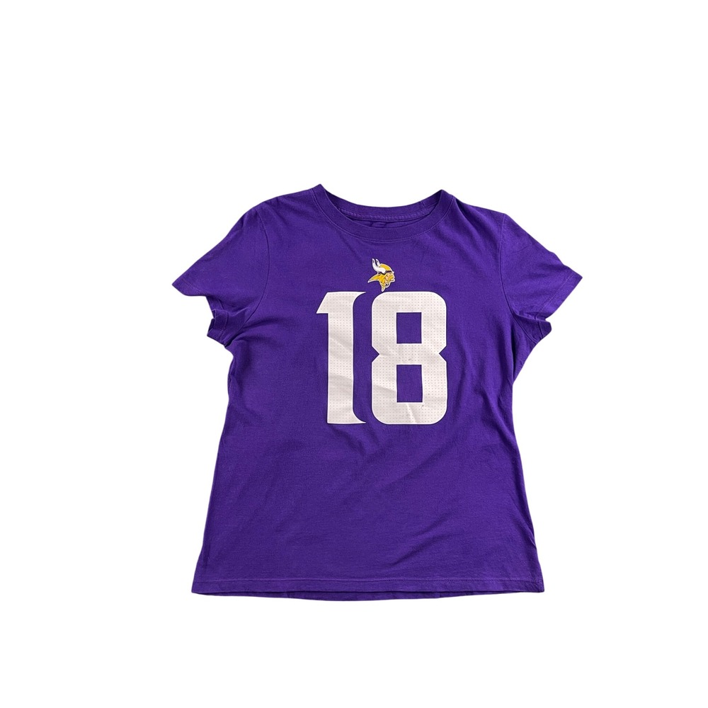 Nike Minnesota Vikings Justin Jefferson 18 Purple T-Shirt Womens Medium